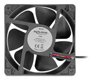 Fan DELOCK 67298 120 mm Black 12 cm Ball Bearing 12 V DC 3.53 m³/h