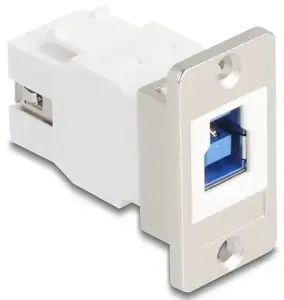 Keystone module DELOCK 67337 panel-mount USB Type-B to USB Type-A 5 Gbps, silver/white