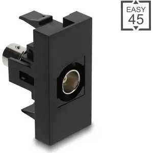 BNC module DELOCK 90960 Easy 45 Black — BNC connector module, angled 45°