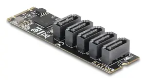 Internal SATA adapter DELOCK 64241 M.2 (Key B+M) to 5x SATA with JMicron JMB585, LED indicators, for PC
