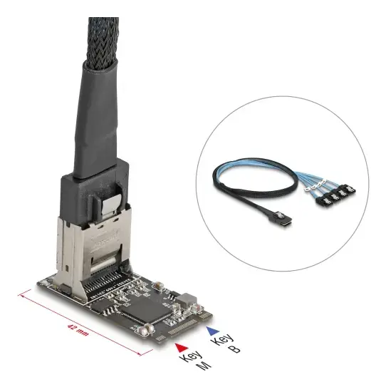 DELOCK M.2 to Mini‑SAS adapter card 64260 Photo 2