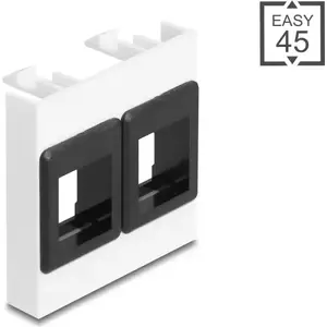 Mounting frame DELOCK Easy 45 2x Keystone holders 45x45 mm white/black