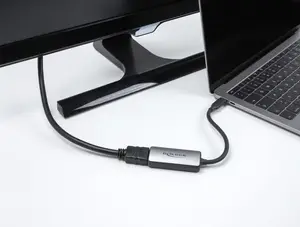 Переходник DELOCK 64264 USB Type-C на HDMI (DP Alt Mode), 8K 60 Гц HDR, 0.17 м, алюминий, чёрно‑серый