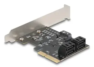 Internal SATA adapter DELOCK 90890 — PCIe to 5× SATA (JMicron JMB585), low profile, black