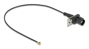 Koaksiālais kabelis DELOCK 90728 — FAKRA A uz I-PEX MHF1, 0.2 m, 1.13 mm, melns