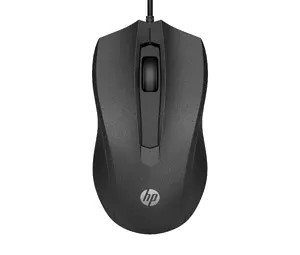 Проводная мышь HP 105 - симметричная оптическая компьютерная мышь USB Type-A с разрешением 1600 DPI, 3 кнопками, колесом прокрутки и черным корпусом