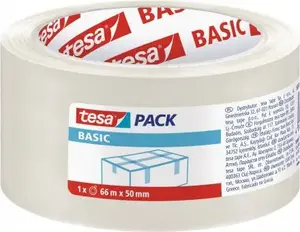 Iepakojuma līmlente Tesa BASIC 66 m × 50 mm, caurspīdīga