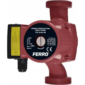 Circulation Pump FERRO 32-60-180 — central heating and solar, 32/60/180 specification