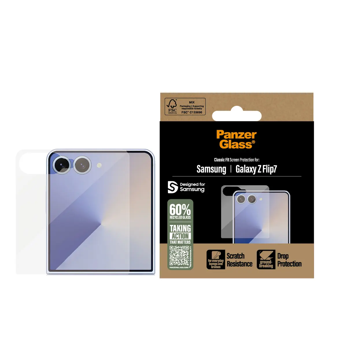 Защитная пленка PanzerGlass Classic Fit для Samsung Galaxy Z Flip7 Photo 2