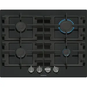 Gāzes plīts Siemens EN6B6PK40, 4 gāzes zonas, tērauda restes, 590×520 mm, grozāmā vadība