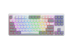 Mechanical TKL Keyboard HATOR Rockfall 3 — wireless & wired, QMK/VIA, linear hotswap switches, US ANSI, white