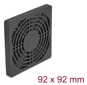 Fan grill DELOCK 67312, ABS black, 96.5×96.5 mm, mounting pattern 92.5×92.5 mm