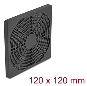 Fan grill DELOCK 67313, ABS black, 125×125 mm, mounting pattern 105×105 mm