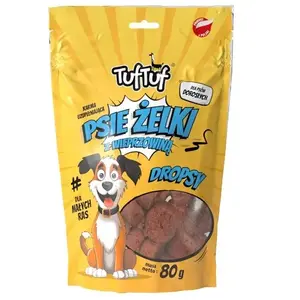 Лакомство для собак TufTuf TUF Dog Gummies Pork Drops 80 г — свиные дропсы для дрессировки, без злаков, без глютена