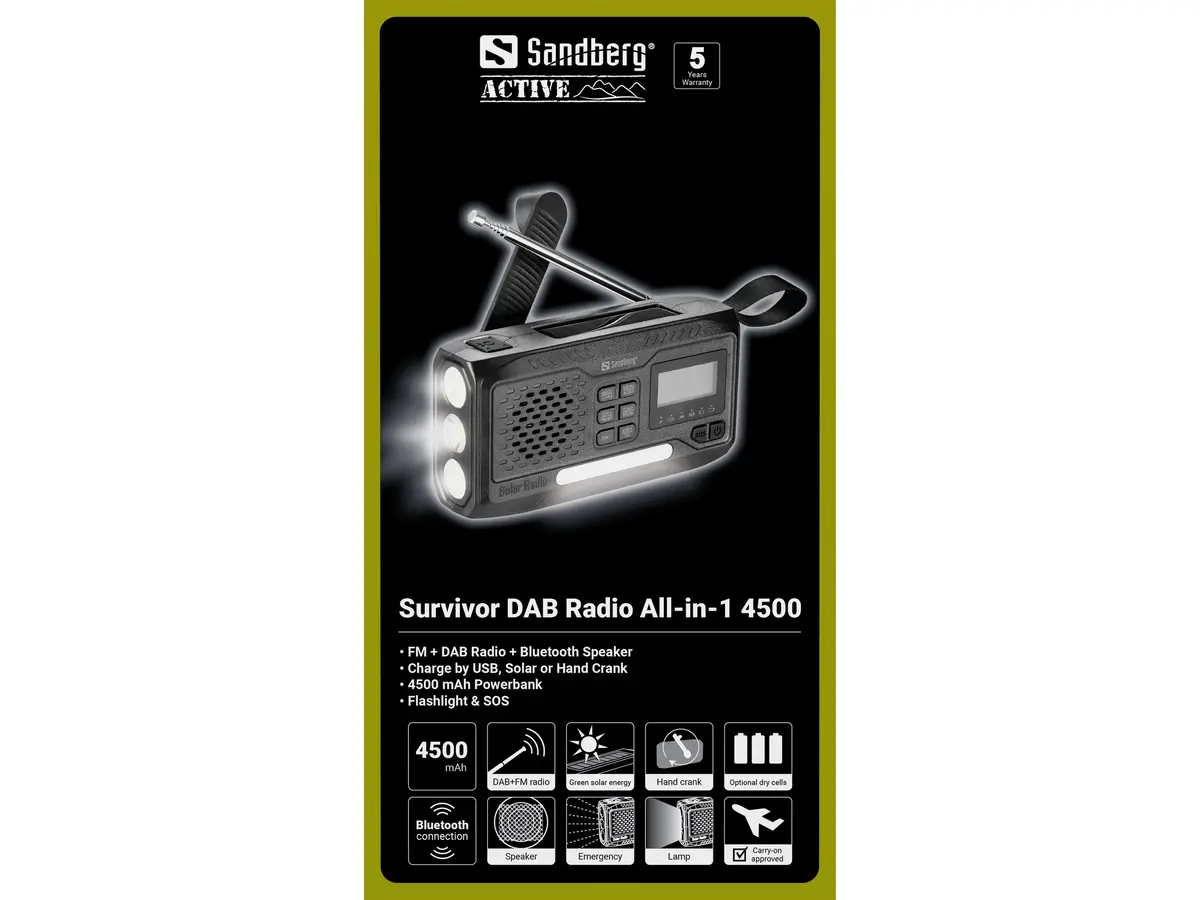 Sandberg Survivor DAB Radio All-in-1 4500 Photo 4