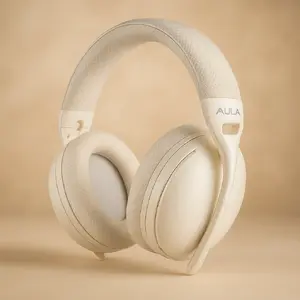 Headphones AULA S6 3in1 Lightweight Portable Bluetooth Wireless Wired Beige