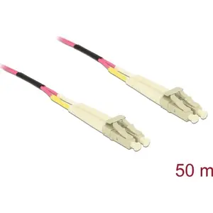 Сетевой кабель DELOCK LWL Кабель LC Duplex к LC Duplex Multimode OM4 50м Желтый