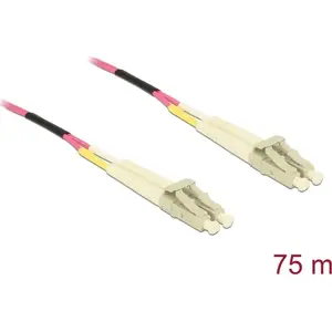 Сетевой кабель DELOCK LWL Кабель LC Duplex к LC Duplex Multimode OM4 75м Черный