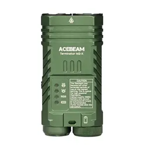 Hand flashlight AceBeam M2‑X Green — 2000 lm (max 3200 lm), IP68, 18650 Li‑Ion, button control, 201.2 g
