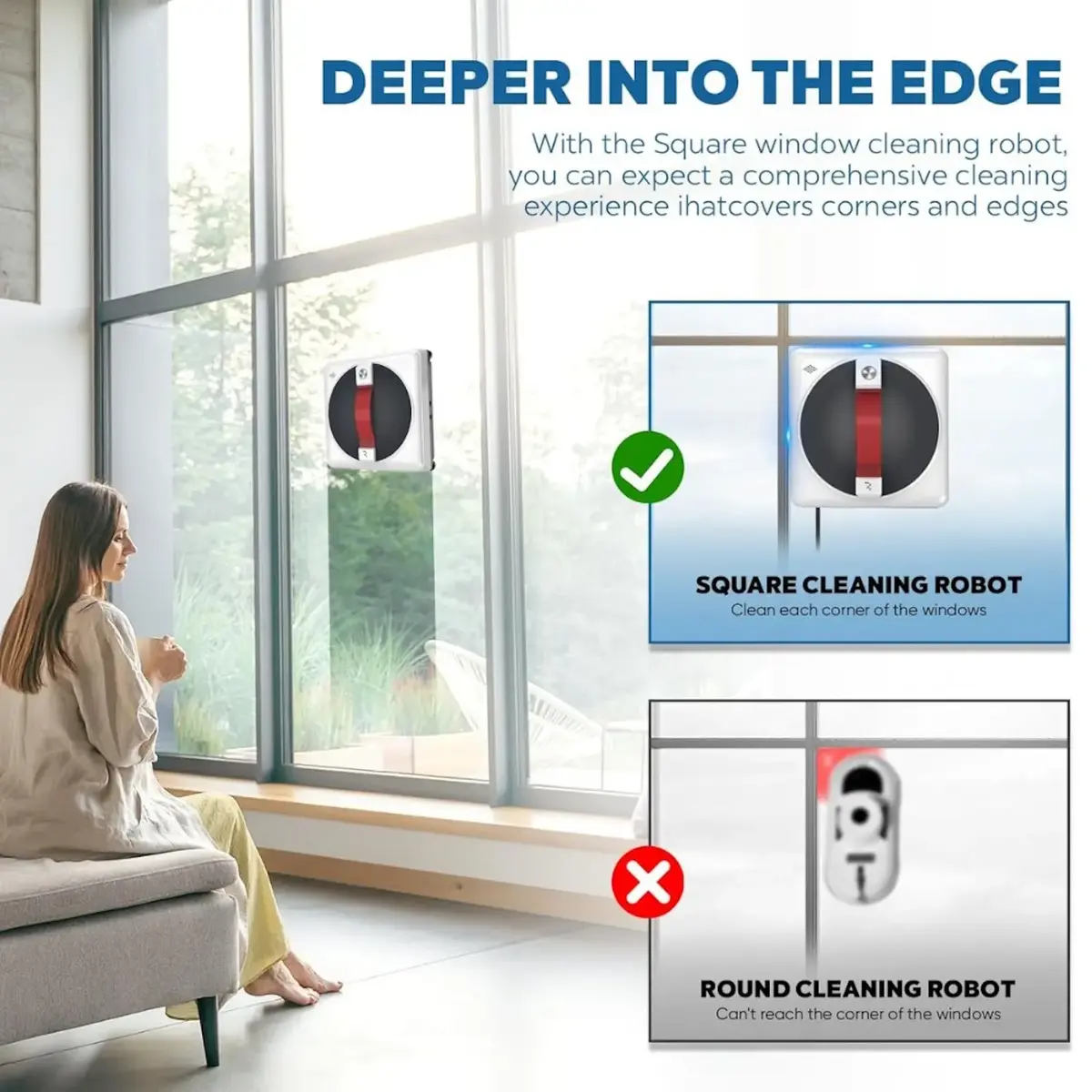 Window vacuum robot Riff RF-SQU601 72W Photo 3