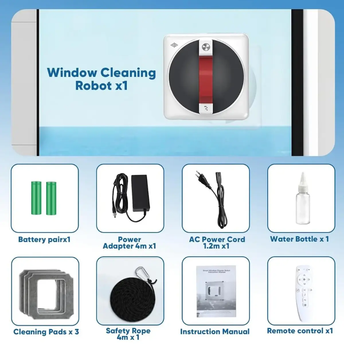 Window vacuum robot Riff RF-SQU601 72W Photo 6