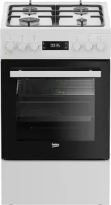 Beko FSM51339DWDS Brīvi stāvoša plīts baltā krāsā ar 4 gāzes gatavošanas zonām, elektrisko cepeškrāsni, 60 l tilpumu, grillu un A energoefektivitātes klasi