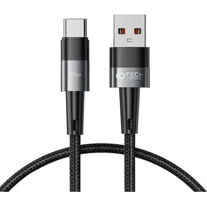 USB kabelis Tech-Protect USB-A uz USB-C 0,5 m, melns, datu pārsūtīšanai un uzlādei