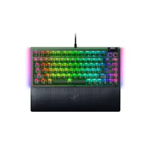Механическая игровая клавиатура Razer BlackWidow V4 75% — проводная, раскладка US, Phantom Green Edition, тактильные механические переключатели Razer