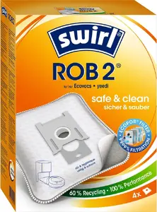 Сменный мешок для пыли SWIRL ROB 2 ECOPOR совместим с пылесосами Ecovacs и Yeedi, MPN ROB 2 ECOPOR