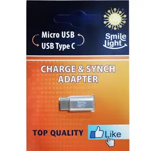 USB-C to Micro USB adapter, Smile light SLA-MTC-MB — USB-C male to Micro USB female, compact inline adapter