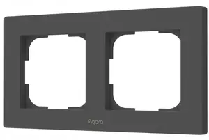 2‑gang switch frame Aqara H2 grey — wall plate for two modules, metal finish