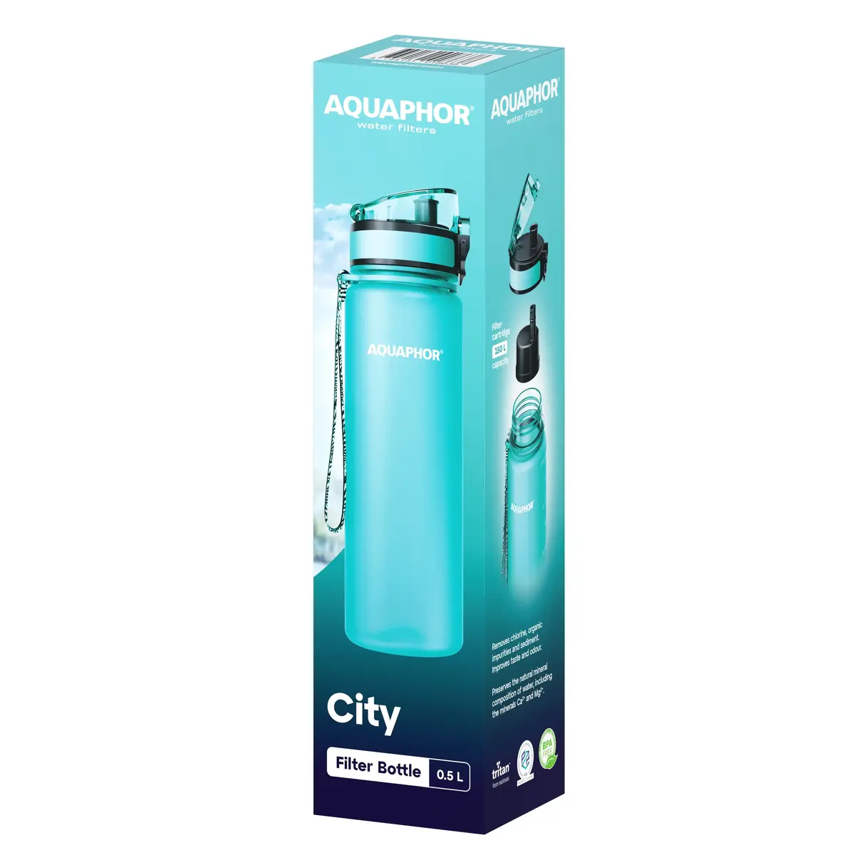 Ūdens filtra pudele Aquaphor City 500 ml (piparmētra) Photo 4