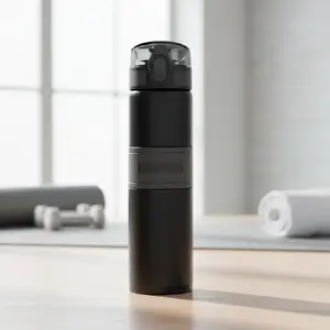 Спортивная бутылка для воды Aquaphor City Cool Black 500 мл, двухслойная термоизоляция, без BPA