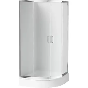 Deante Funkia Semicircular Shower Cabin 80x80 cm with Frosted Glass and Chrome Profile