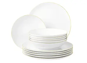 Galda servīze GOLDLINE 001.765039 baltā porcelāna priekš 6 personām