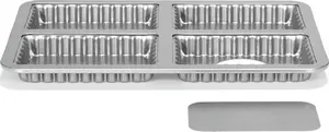 Patisse mould for 4 rectangular mini tarts/quiches with removable bottoms PAT-03571