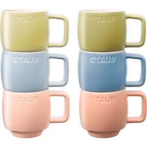 Ceramic Mugs Staub Set of 6 Multicolor 100 ml - 6-piece tea/espresso cups