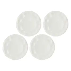 Dinner plates set LA PORCELLANA BIANCA LUNIA — set of 4 white porcelain plates