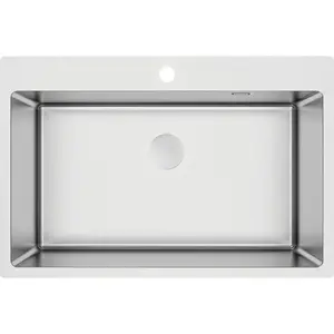 Single-bowl stainless steel kitchen sink deante ZPO_010C, 0.8 mm thickness