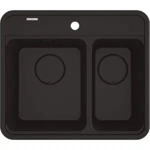 Granite sink deante ZKM_N503 1.5-bowl black finish