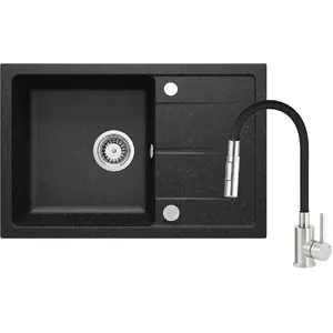 Granite sink deante ZRDG2113 with faucet and flexible spout