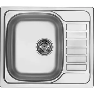 Kitchen sink deante ZEO 311A single bowl with drainer stainless steel