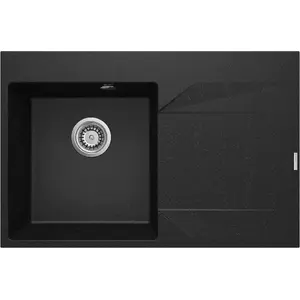 Granite sink deante ZQJ_211P 1-bowl with right drainer, single bowl, granite material