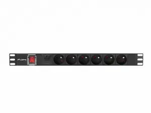 Rack PDU LANBERG PDU-06E-0200-IEC-BK 1U 10A 6x PL распределитель питания