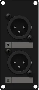 CAYMON Panel with double XLR (M) CASY126/B — 2 male XLR connectors, panel-mount
