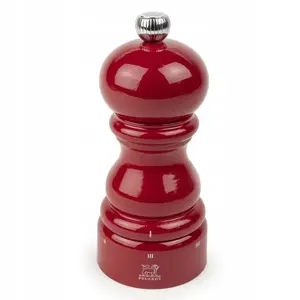 Pepper mill PEUGEOT Paris 12 cm uSelect — red lacquered wood, adjustable grind