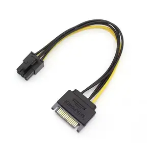Adapter Cable RoGer SAPCIE6P 15‑pin SATA Power to 6‑pin PCIe, 20 cm