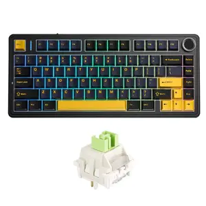 Mehāniskā tastatūra AULA F75 ar RU/EN izkārtojumu, melns korpuss, Reaper tumši zili un oranži slēdži