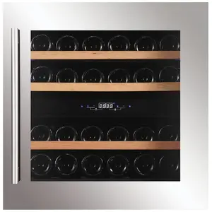 Built-in wine cooler Dunavox DAVS25.63DSS — 25-bottle capacity, stainless steel front, two temperature zones
