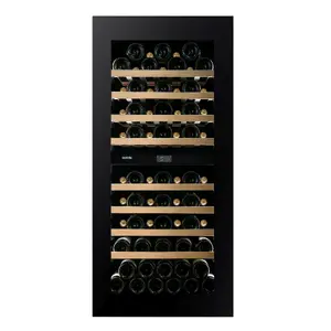 Built-in dual zone wine cooler Dunavox DVN-70.185DB.TO — 70-bottle capacity, push-to-open, WiFi, TFT touch, beech wood shelves